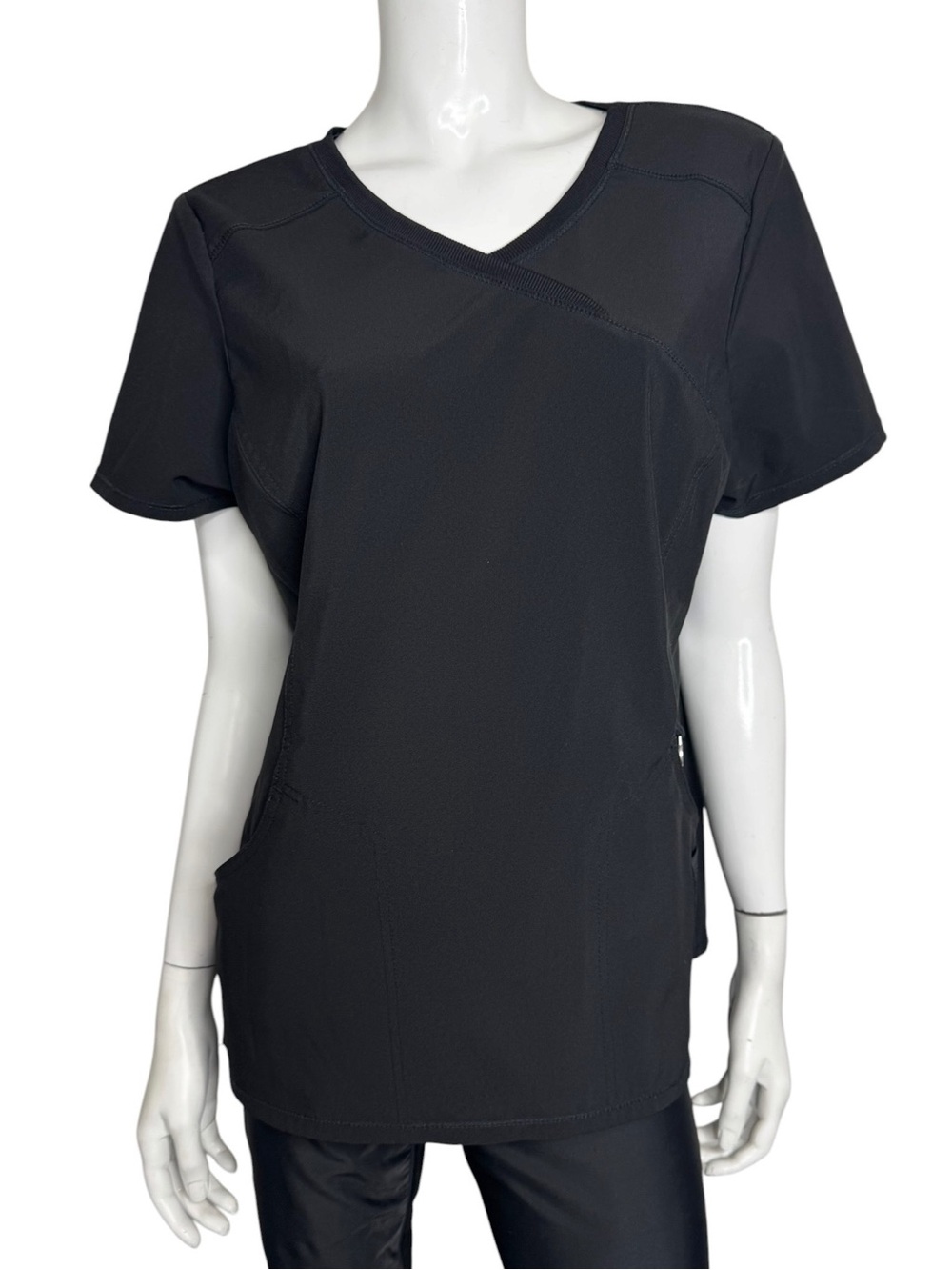 Cherokee Infinity Black V-Neck Short Sleeve Scrub Top